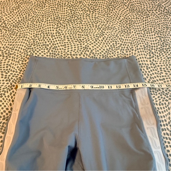 Fabletics | Blue Leggings with Signature Reflective White Side Stripe - Picture 6 of 9